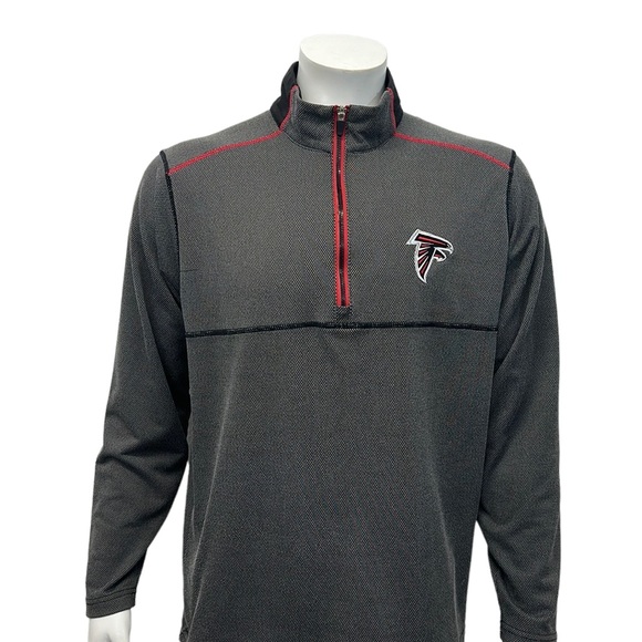 Atlanta Falcons NFL Gray Red Black Embroidered Pullover Jacket Antigua Large - Picture 4 of 12